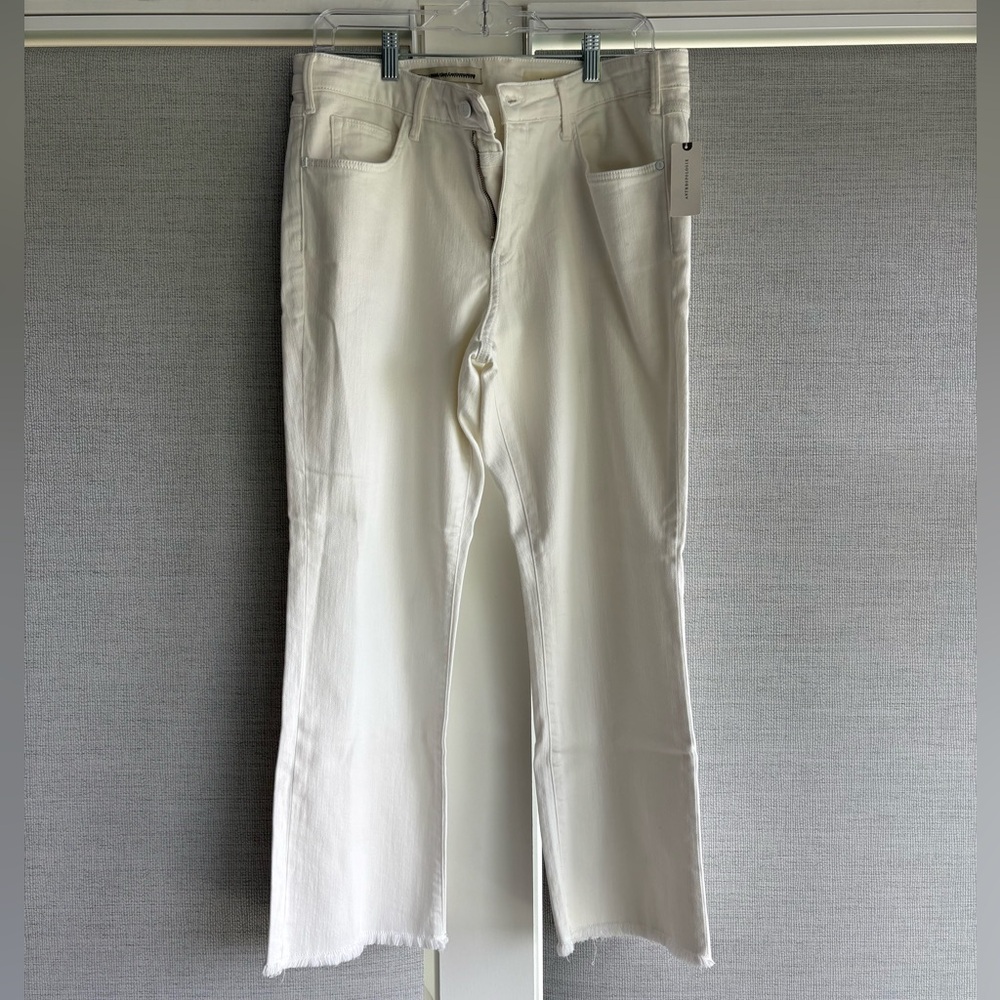Pilcro and the Letterpress White Cropped Ankle Jeans